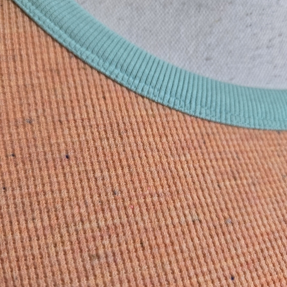 3/$25 NWOT Candace Cameron Bure Waffle Knit Long Sleeve Tee Shirt Orange XL - Picture 4 of 10